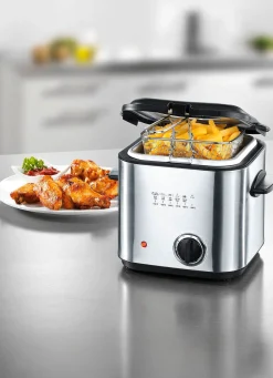 BADER Mini-Fritteuse - ideal für 1-2 Personen EDELSTAHL