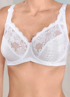 Outlet BADER Miss Mary Bügel-BH mit edlem Jacquarddessin WEISS