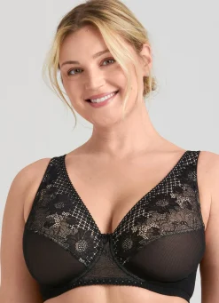 Best MISS MARY Bügel-BH mit floraler Elastikspitze SCHWARZ