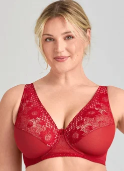 Online MISS MARY Bügel-BH mit floraler Elastikspitze ROT