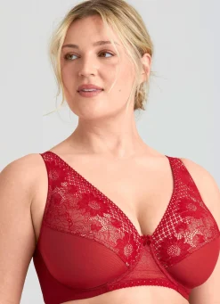 Online MISS MARY Bügel-BH mit floraler Elastikspitze ROT