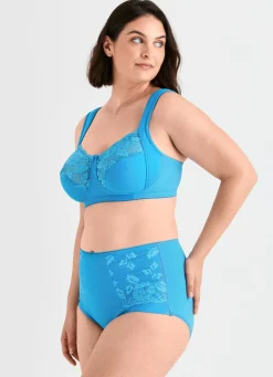 Hot BADER Miss Mary Miederhose mit Elastikspitze TÜRKISBLAU