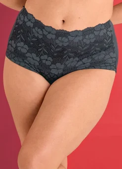 New BADER Miss Mary Miederslip mit unterlegter Elastikspitze im Vorderteil GRAFIT