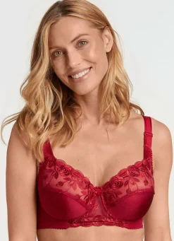 Clearance MISS MARY Bügel-BH mit floraler Tüllstickereispitze im Vorderteil ROT