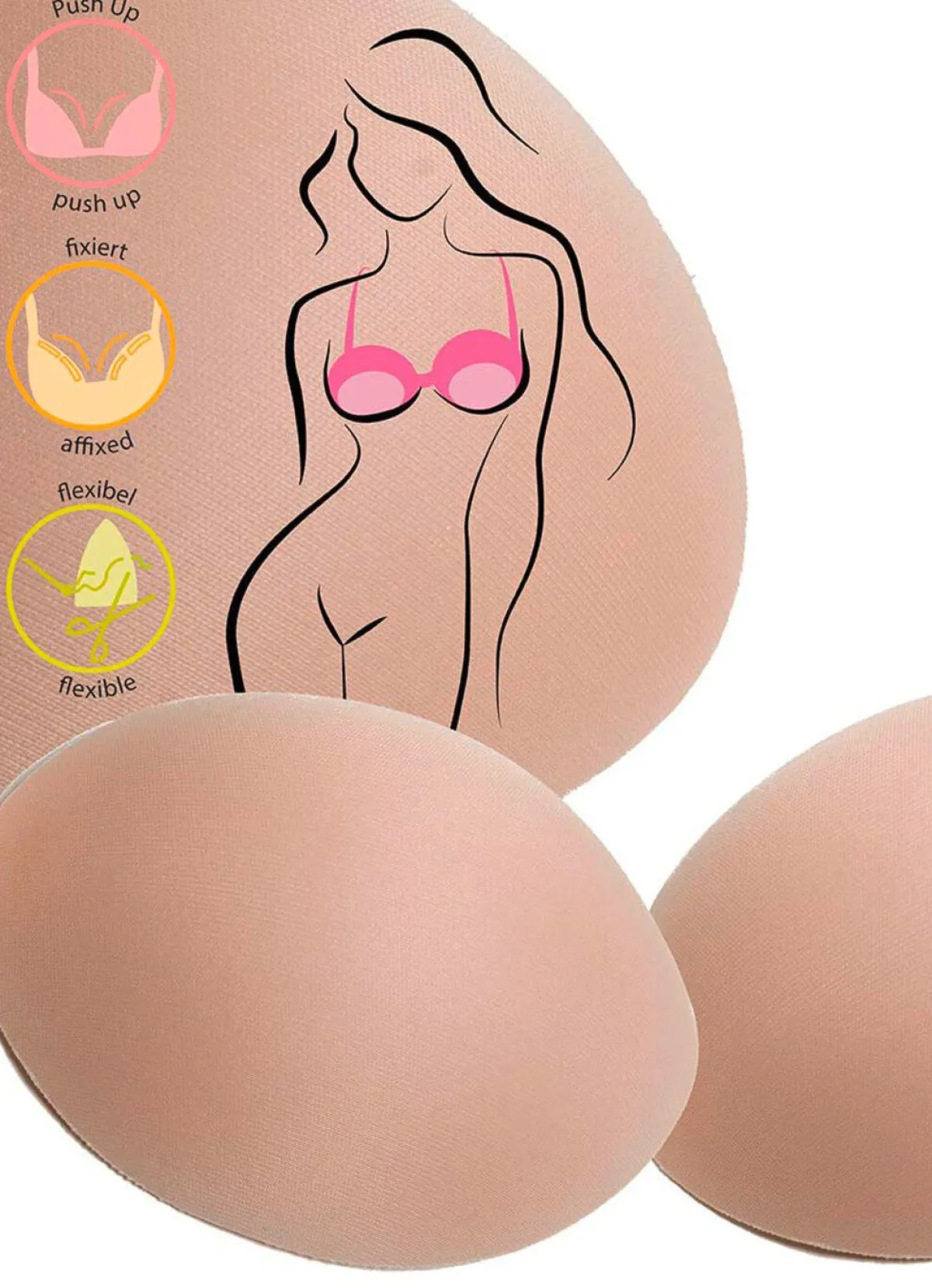 Sale MISS PERFECT Wow 2 Go-Eine-Größe-mehr-BH-Einlagen PUDER