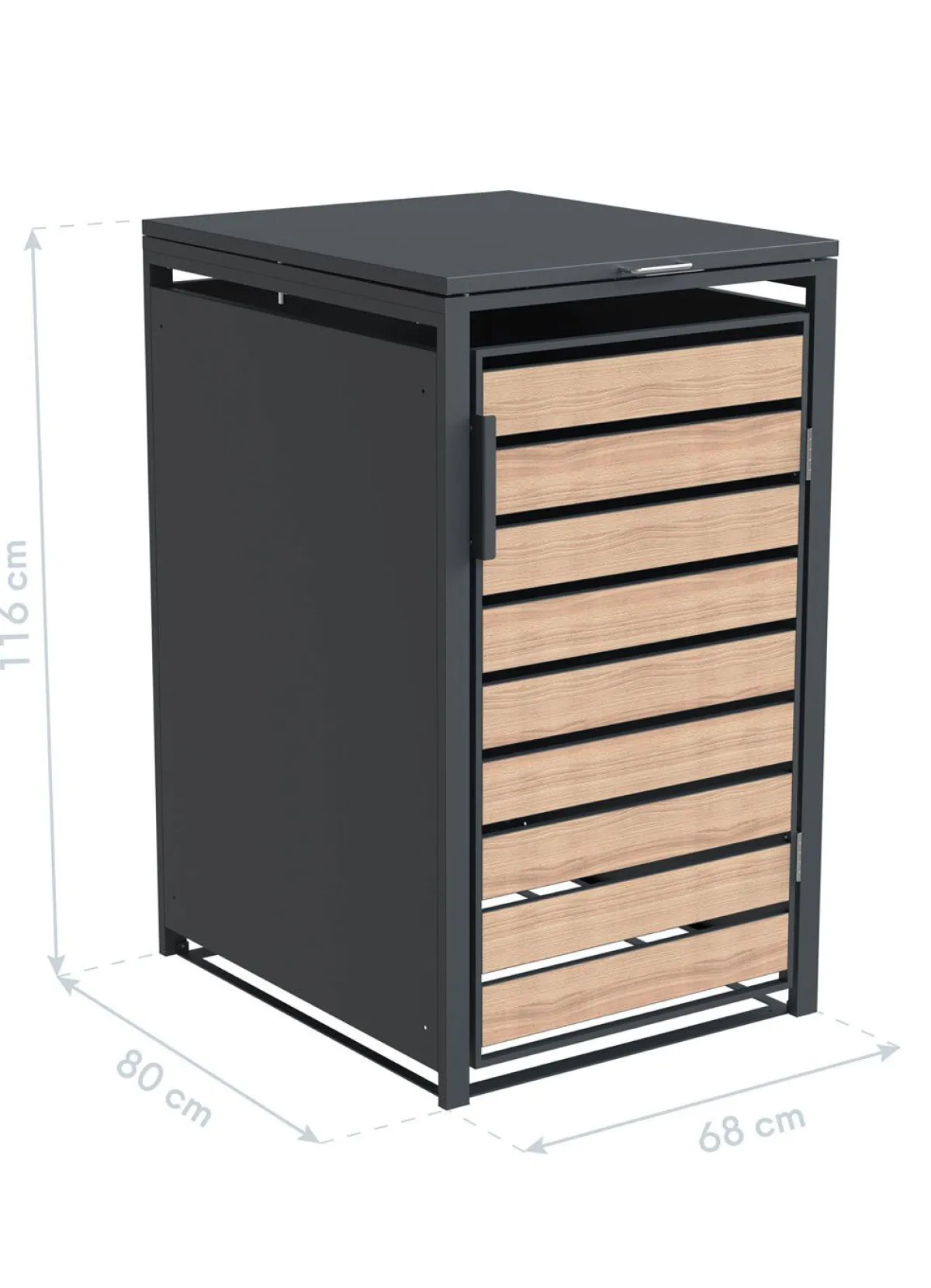 Sale BADER Mülltonnenbox „Lacina“, Türen in Holzoptik anthrazit-braun