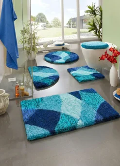 Outlet BADER Modern dessinierte Badgarnitur in Supersoft-Qualität blau