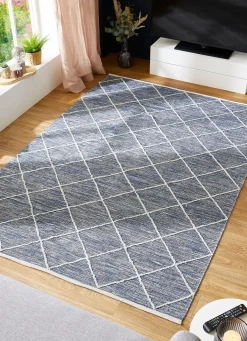 Clearance BADER Moderne Brücken und Teppiche aus 100% Baumwolle BLAU