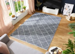 Clearance BADER Moderne Brücken und Teppiche aus 100% Baumwolle BLAU