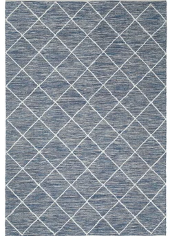 Clearance BADER Moderne Brücken und Teppiche aus 100% Baumwolle BLAU