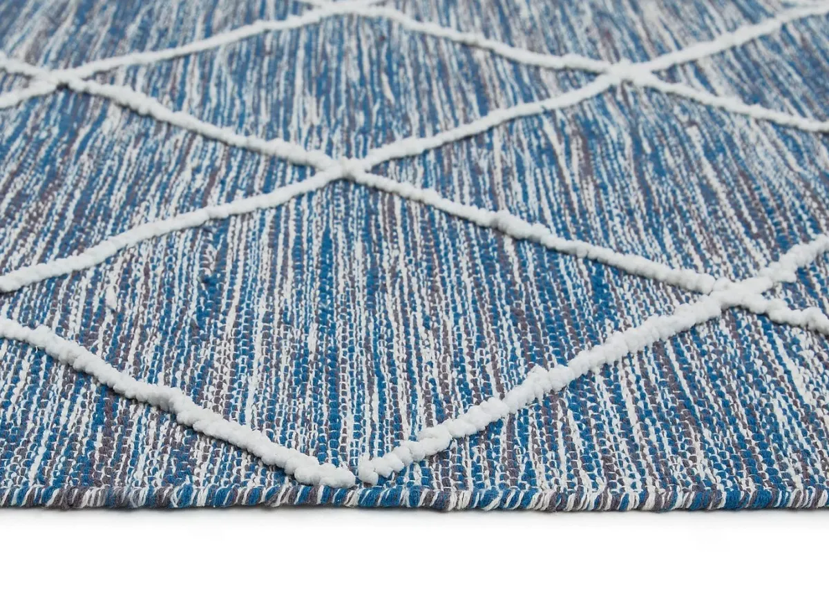 Clearance BADER Moderne Brücken und Teppiche aus 100% Baumwolle BLAU