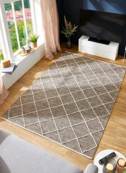 Outlet BADER Moderne Brücken und Teppiche aus 100% Baumwolle BRAUN