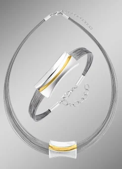 Best BADER Moderne Garnitur in Bicolor aus Silber 925/- fein und Stahl