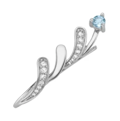 Hot BADER Moderne Ohrhaken mit Blautopas und Zirkonia