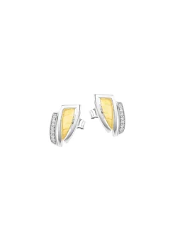 BADER Moderne Ohrstecker in Bicolor mit Zirkonia