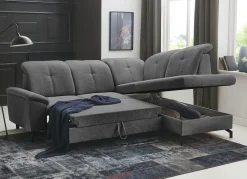 Clearance BADER Moderne Polsterecke mit Bettfunktion und Bettkasten ANTHRAZIT