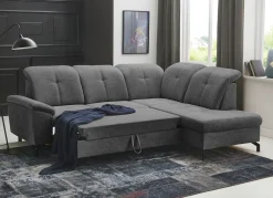 Clearance BADER Moderne Polsterecke mit Bettfunktion und Bettkasten ANTHRAZIT