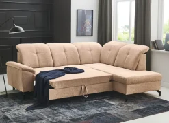 Online BADER Moderne Polsterecke mit Bettfunktion und Bettkasten BEIGE