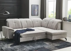 Hot BADER Moderne Polsterecke mit Bettfunktion und Bettkasten GRAU
