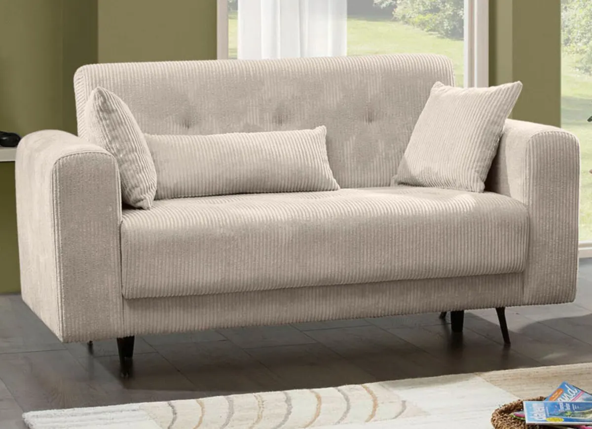 Discount BADER Moderne Polstermöbel mit trendigem Cord-Bezug CREME