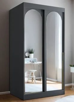Discount BADER Moderner Schwebetürenschrank SCHWARZ