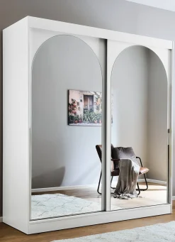 BADER Moderner Schwebetürenschrank WEISS