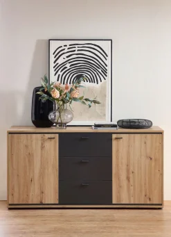 Clearance BADER Modernes Sideboard ARTISAN EICHE-GRAFIT