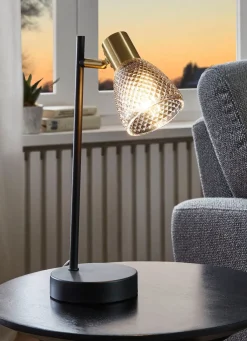 BADER Moderne Tischleuchte SCHWARZ-GOLD
