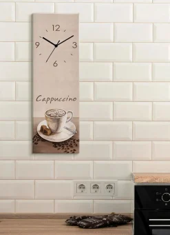 Outlet BADER Moderne Wanduhr aus edlem Float-Glas BRAUN