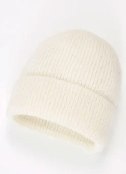Best BADER Modische Damen-Mütze, mit Umschlag WEISS