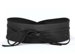 Sale BADER Modischer Leder-Bindegürtel, 8 cm breit SCHWARZ