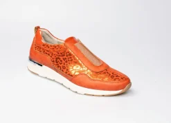 Outlet BADER Modischer Stretch-Sneaker im Leo-Look ROST
