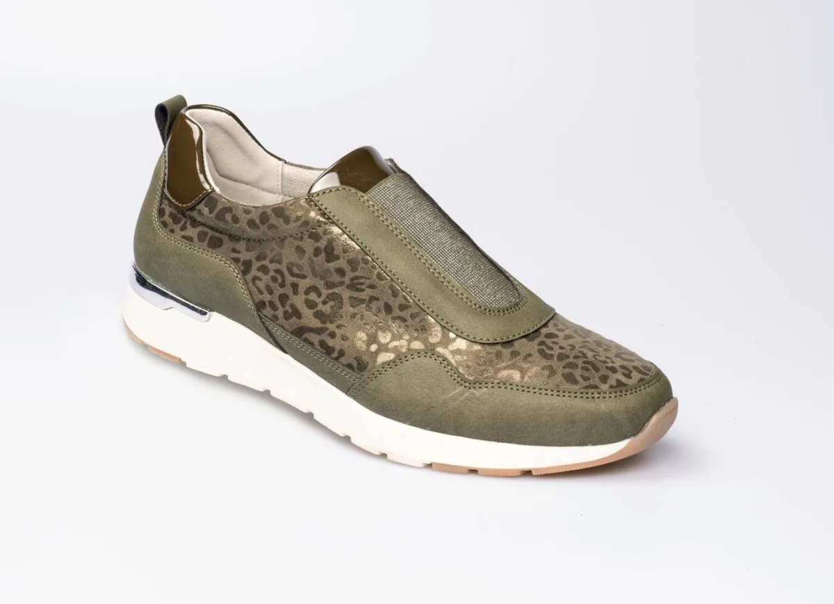 Online BADER Modischer Stretch-Sneaker im Leo-Look GRÜN