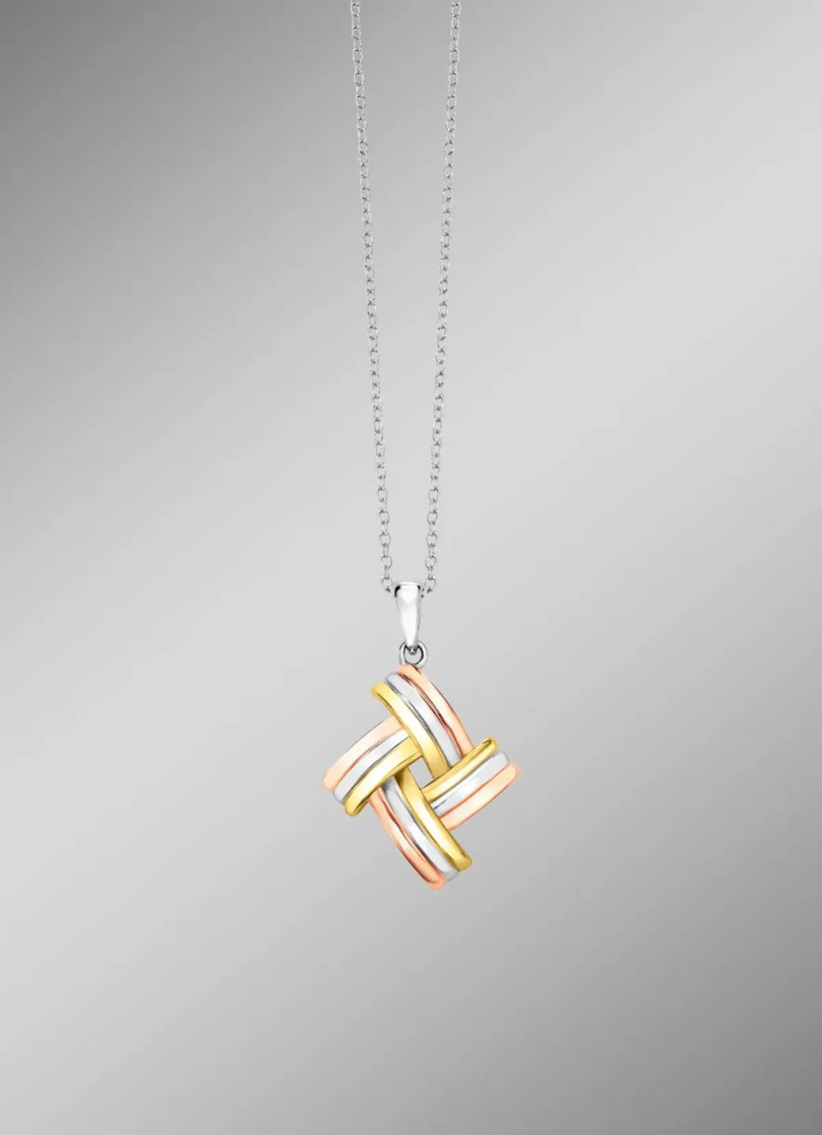 Clearance BADER Modischer Knoten-Anhänger in Tricolor mit Ankerkette