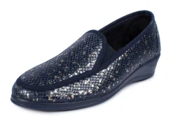 Sale BADER Mokassin in eleganter Kroko-Optik MARINE