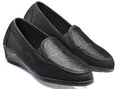 BADER Mokassin in eleganter Krokooptik SCHWARZ
