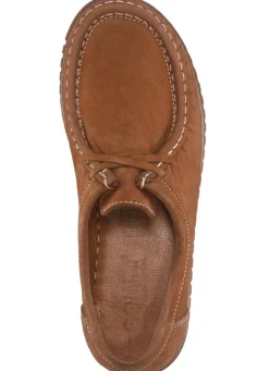 Gemini Mokassin-Schnürschuh aus Rind-Nubukleder BRAUN