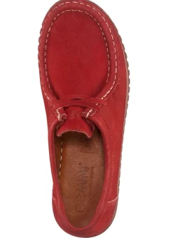Hot Gemini Mokassin-Schnürschuh aus Rind-Nubukleder ROT