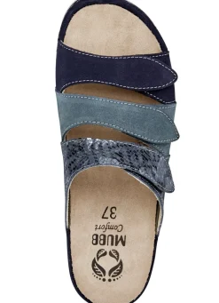 Clearance BADER Mubb, bequeme Damen-Pantoletten, Weite H, mit herausnehmbarem Fußbett BLAU