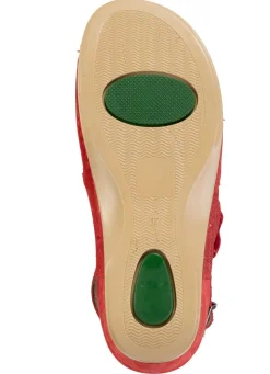 New MUBB , bequeme Damen-Sandalen, Weite H, mit herausnehmbarem Fußbett ROT