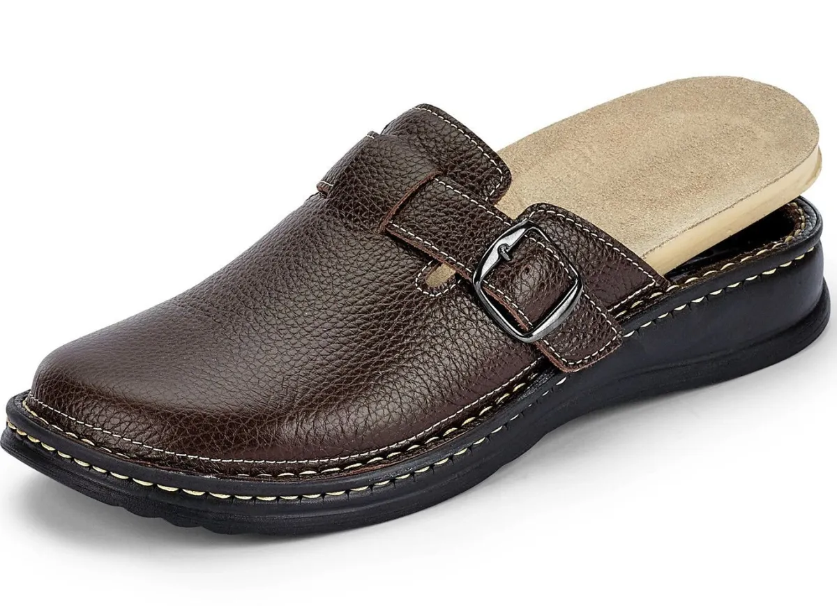 MUBB , bequeme Herren-Clogs, Weite H, mit herausnehmbarem Fußbett MOKKA