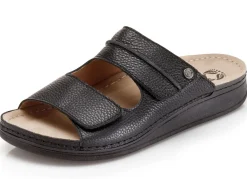 Outlet BADER Mubb, bequeme Herren-Pantoletten, Weite H, mit Klettverschluss SCHWARZ
