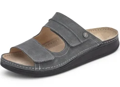 Clearance BADER Mubb, bequeme Herren-Pantoletten, Weite H, mit Klettverschluss GRAFIT