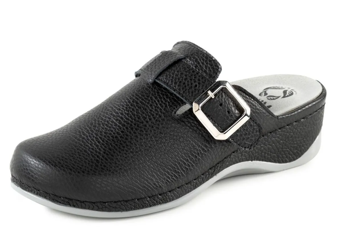 Online MUBB , klassische Damen-Clogs, Wete H, mit herausnehmbarem Fußbett SCHWARZ