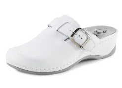 MUBB , klassische Damen-Clogs, Wete H, mit herausnehmbarem Fußbett WEISS