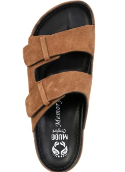 Outlet MUBB , klassische Herren-Pantoletten, Weite H, aus Leder COGNAC