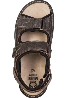 Clearance MUBB , klassische Herren-Sandalen, Weite H, mit herausnehmbarem Fußbett DUNKELBRAUN