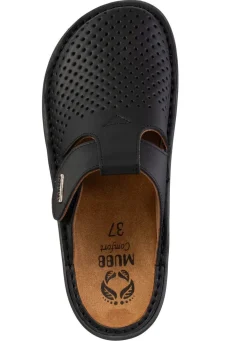 Clearance MUBB , sommerliche Damen-Clogs, Weite H, mit herausnehmbarem Fußbett SCHWARZ