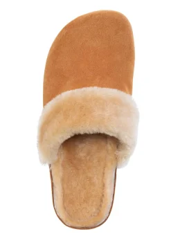 Best BADER Mubb, warme Damen-Hausschuhe, Weite H, mit Lammfell CAMEL