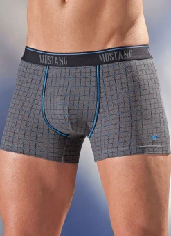 BADER Mustang, Dreierpack Pants, kariert GRAU-BUNT